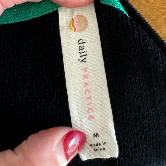Daily Practice by Anthropologie Long-Sleeve Sporty Sweater Dress Black Green - Picture 9 of 12